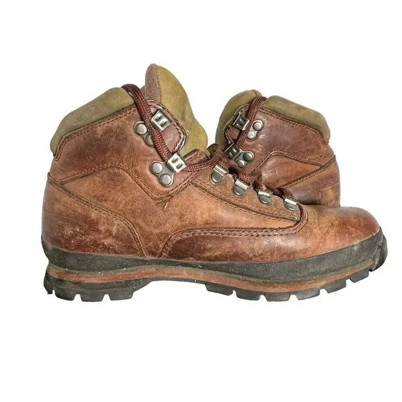 Timberland Boots Women’s 9M Euro Hiker Brown FULL GRAIN LEATHER Ankle Hiking - Picture 8 of 11